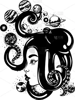 行星,动物手,动物头,章鱼,球体,炼金术,天王星,冥王星,绘制