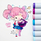 Chibiusa y sus berrinches (?)<br/>#sailormoon #chibiusa #sailorchibimoon #kawaii #cute #chibi #copicmarkers #copicsketch