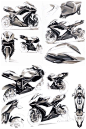 Anthony Collard Motorbike Sketches.