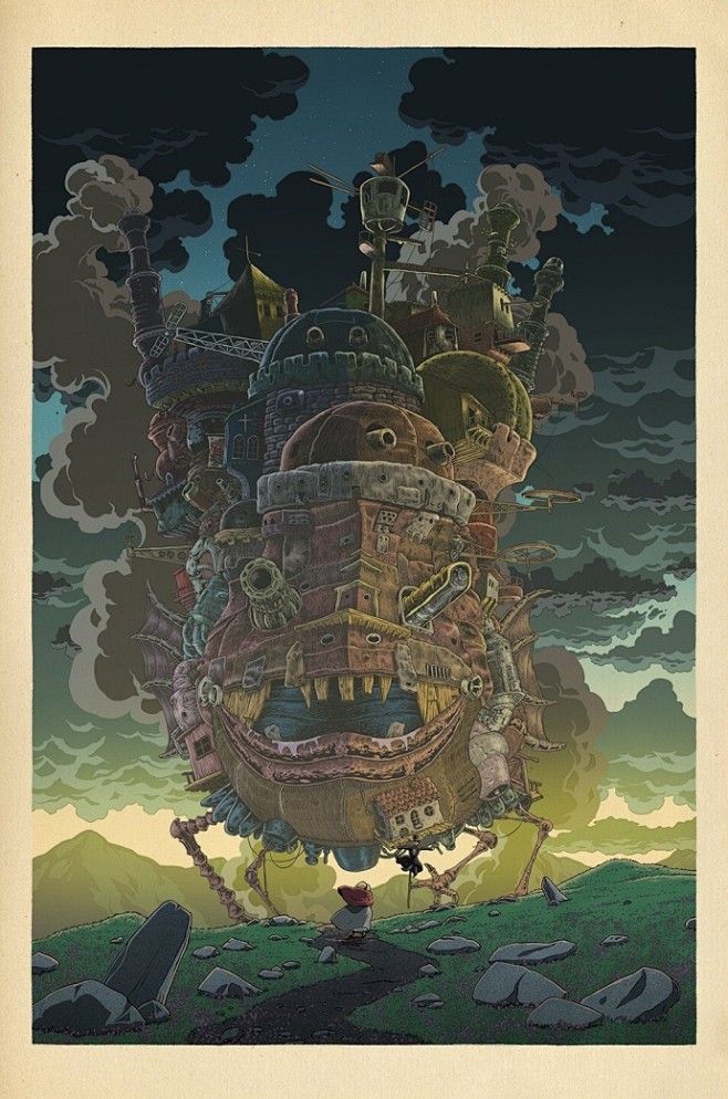 宫崎骏动画电影艺术海报，每一张都美哭了！...