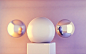 Ball, Cube, Glass, Silver, White wallpaper preview