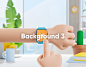 cartoon hands Mockup iphone iwatch free psd mock up 3D Character