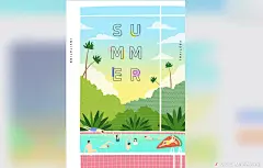 卡通人物素材-夏季休闲旅游海边活动PSD海报素材- Mac下载