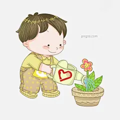 手绘志愿者浇花插画图片大小2000x2000px 图片尺寸1.12 MB 来自PNG搜索网 pngss.com 免费免扣png素材下载！瓷盆#红色的鲜花#花盆#卡通插画#卡通手绘#可爱的志愿者#绿色的植物#水壶#水壶插画#志愿者#