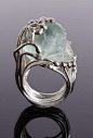 Aquamarine skull ring #ring #jewellery
