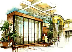 四海一家大型餐厅手绘方案欣赏(一) 环境艺术--创意图库 #采集大赛#