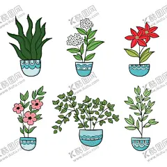 盆栽  【酷图网】盆栽,绿色植物,绿植,盆景,花卉花草,卡通,插图,插画