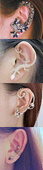 Stylish and creative ear cuffs (dragon, flower, snake, bird - whatever you like) . Get your own one today!