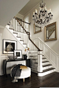 stair wall moulding for front entry staircase and dining room: