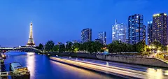 艾菲尔铁塔，塞纳河，高清风景桌面壁纸