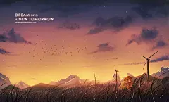 【随风转动】风车特辑【巨大的叶片】 : “风车”巨大的叶片以风为动力转动。听到风车这个词，很多人眼前都会浮现出荷兰的田园风景吧。据说荷兰在平地上很难使用水力发电，因此便利用荷兰常年刮风的特点，用风车充分利用风作为动力源使用。近年来，在海上、山上等很多地方能看到的，拥有用于风力发电的巨大白色风扇的风车越来越多了呢。
今天，就为大家送上描绘了新旧款“风车”的插画作品特辑。世界上最大的风车直径有167cm呢（资料取自日本经济新闻报2015年6月22日刊）。实际离近了看，风车就好像张着大嘴一样呢。快来看看吧。
