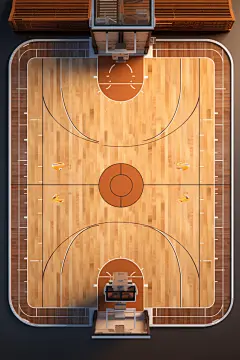 投篮运动体育篮球场模型图片