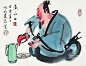 黄永玉笔下的逍遥生活——饮酒图

黄永玉(1924.7—)笔名黄杏槟、黄牛、牛夫子，土家族，湖南凤凰人。擅长版画、彩墨画。