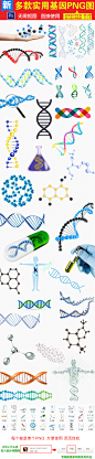 生物基因化学医疗科技元素png海报素材