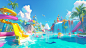 mj06661_3D_cartoon_Pixar_style_fun_water_park_scene_cute_charac_5a2ce388-e3be-4a49-a78f-2b2391fc6c43