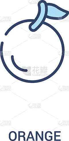 概念,橙子,计算机图标,线条,简单,两个物体,农业,清新,直的,食品