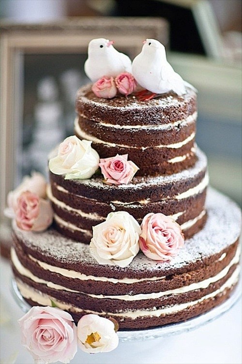 naked wedding cake (...