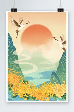 重阳重阳节手绘插画设计