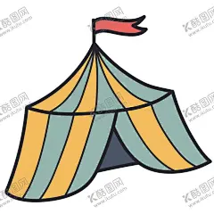 马戏团帐篷 【酷图网】简笔画,帐篷,马戏团,T恤印花,卡通印花,简单印花,儿童衫,线描,简单图形