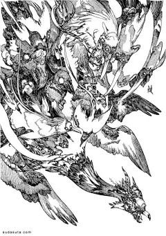 Katsuya Terada 手绘黑白插画欣赏 黑白插画 装饰画 艺术 日本 手绘 怪物 传说 中国风 