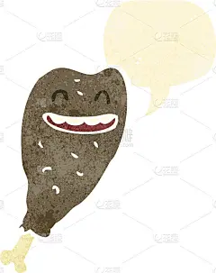 复古卡通鸡腿人物