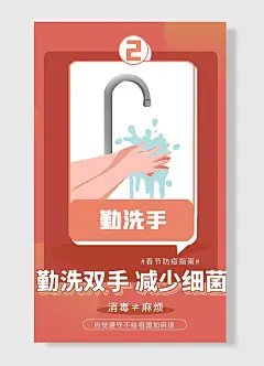 勤洗双手减少细菌自觉遵守不给祖国添麻烦手绘手掌心