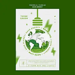 Save energy flyer template