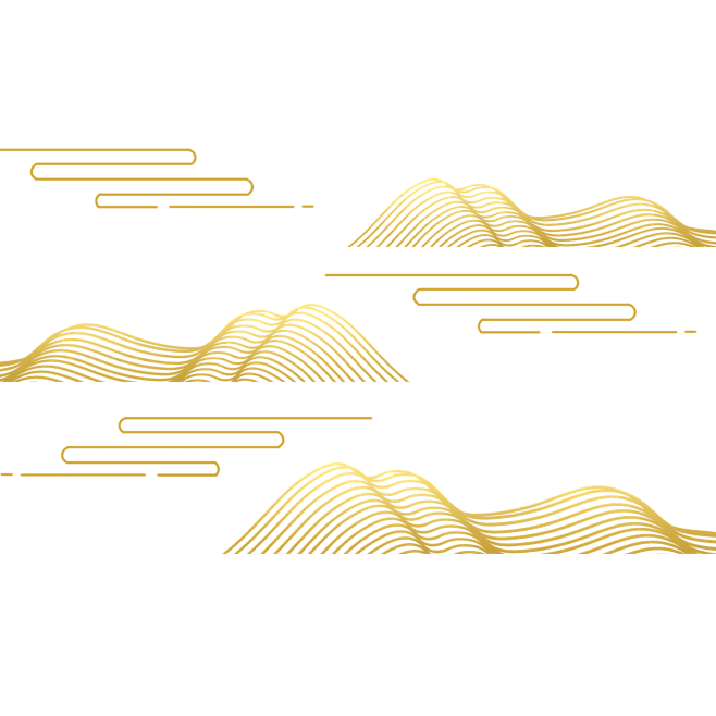 千库网_金色线条国潮山水_元素编号128...