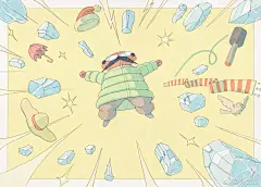 绘本插画超话 一个关于天气播报员的绘本故事，明媚温暖的画风让人看完觉得心情晴朗。works by Vishnu M Nair
#儿童插画# #绘本# ​​​​