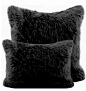 Black Faux Fur Pillow: 