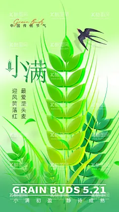 小满节气  - 源文件下载【酷图网】小满,节气,手绘,插画,海报,种地,农民,耕田,水牛