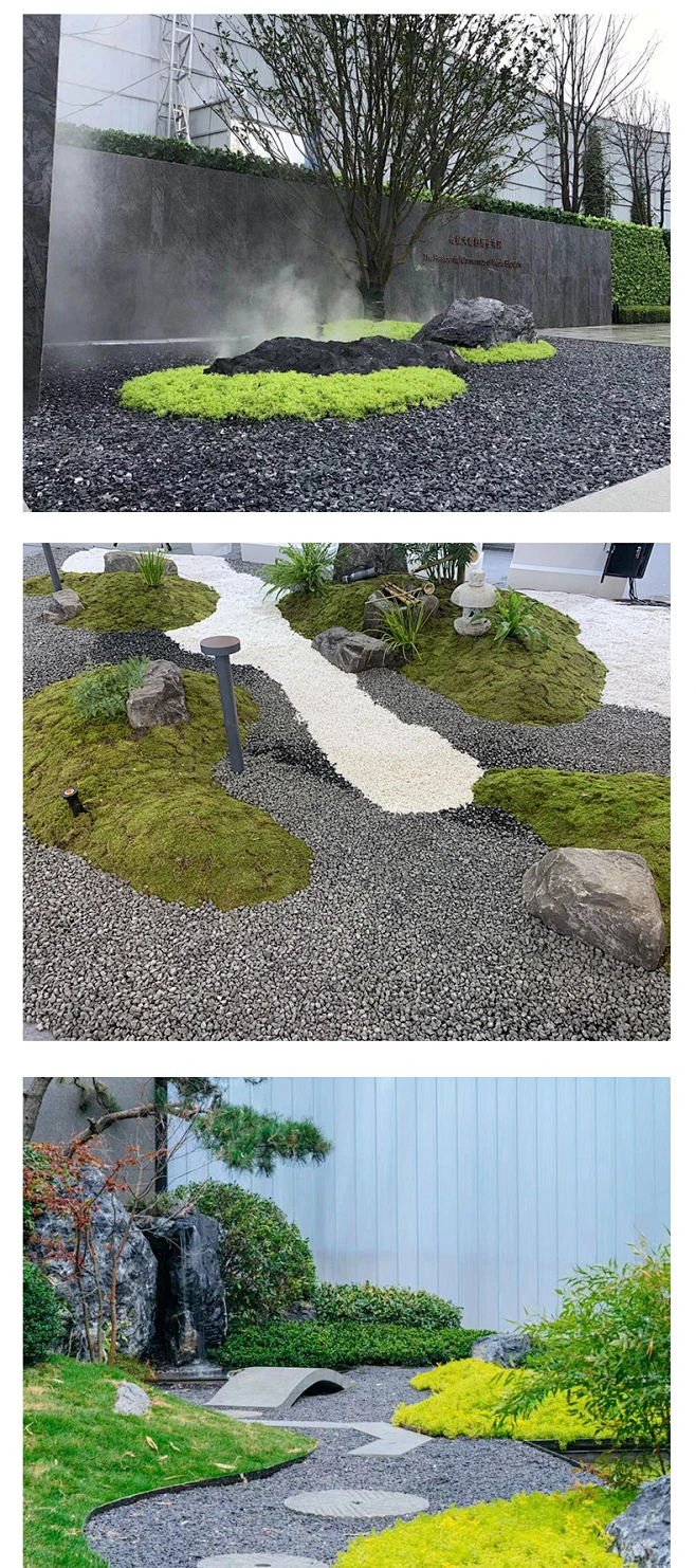 日式枯山水黑色白色灰色砾石庭院造景石花园铺路面碎石鹅卵石-淘宝网-花瓣网
