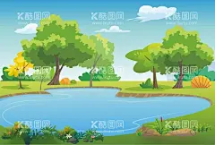卡通风景  - 源文件下载【酷图网】卡通风景,蓝天白云,森林,树木,山,自然,卡通森林,卡通树木,风景,手绘风景,儿童插画,卡通插画,背景插画,绿色背景,儿童风格背景,卡通树,卡通花,草地,蓝天,云朵,卡通云朵,自然风景,湖泊,湖面,卡通背景