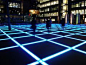 "Finsbury Avenue Square, London: As night falls, environmentally-friendly LED lights illuminate Finsbury Avenue Square in London's Broadgate business district. The installation was originally commissioned to add more allure and pizazz to the once una