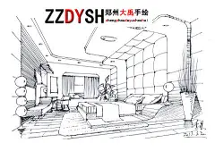 来自室内手绘线稿 郑州大禹手绘 郑州手绘培训 手绘培训班-中国郑州大禹手绘小站-人人小站