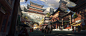 中国古风武仙侠山水建筑场景CG原画影视氛围图概念图游戏美术素材