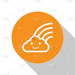 云,彩虹,分离着色,白色,图标,华丽的,天气,春天,阴影,弯曲