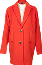 橙色宽松两粒扣式长款羊毛毛呢大衣-最搭配