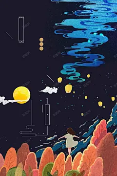 中国风中秋节月是故乡明思念创意 设计图片 免费下载 页面网页 平面电商 创意素材