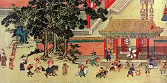 明人《明宪宗元宵行乐图》卷局部_创意图片