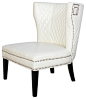 Quilted Ivory White Leather Club Chair modern-chairs