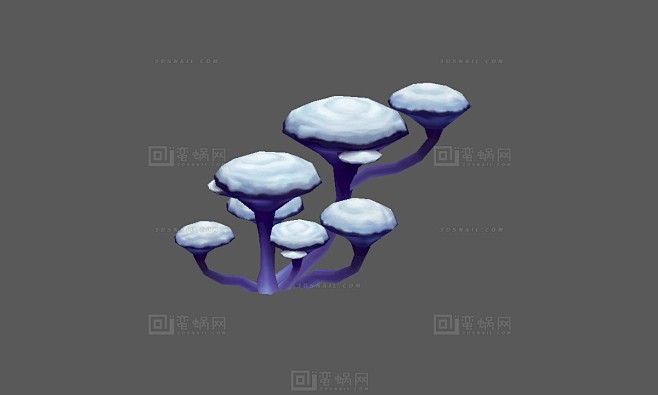 雪地蘑菇A，蘑菇林，蘑菇树，菌菇 - 植...
