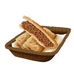 驴肉火烧 手绘美食插画-餐饮美食-插画图形素材-酷图网
