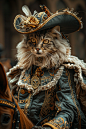 tukaka012_Persian_cat_wearing_golden_knightly_attire_riding_a_h_5759b1ee-9853-4d69-a41e-f5e91fbecaef