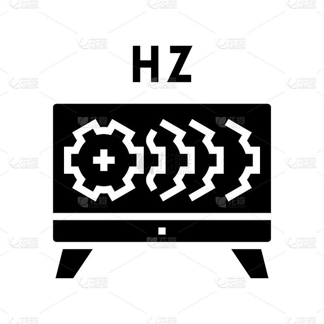 hz settings and test monitor glyph icon vector ill