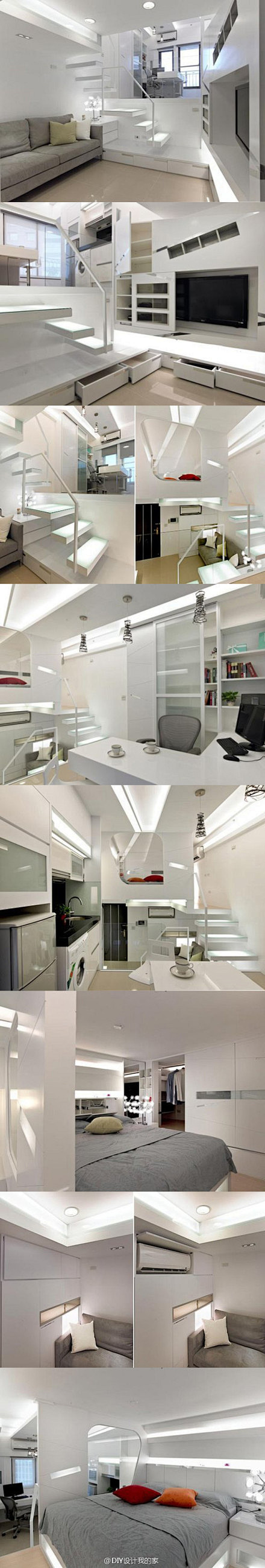 16.5平方米公寓设计…未来感公寓，亮瞎...