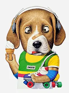 呆萌小狗吃甜筒_新图网 https://ixintu.com 卡通 球服 动物 甜筒