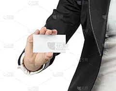 女商人拿着拜访卡的形象
