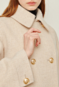 女性短款豌豆大衣（浅/米色）
