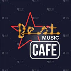 明亮,咖啡馆,霓虹灯,红色,矢量,文字,夜总会,复古